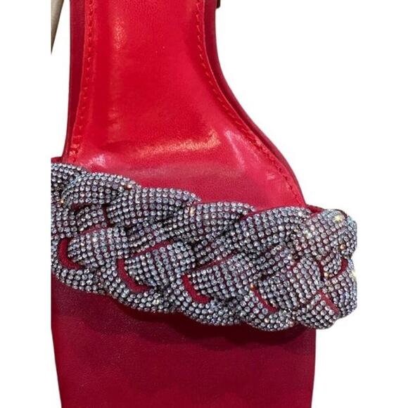 Journee Collection True Comfort Foam Toe Band “Sashaa” Pump in Red Faux Leather - Picture 4 of 10